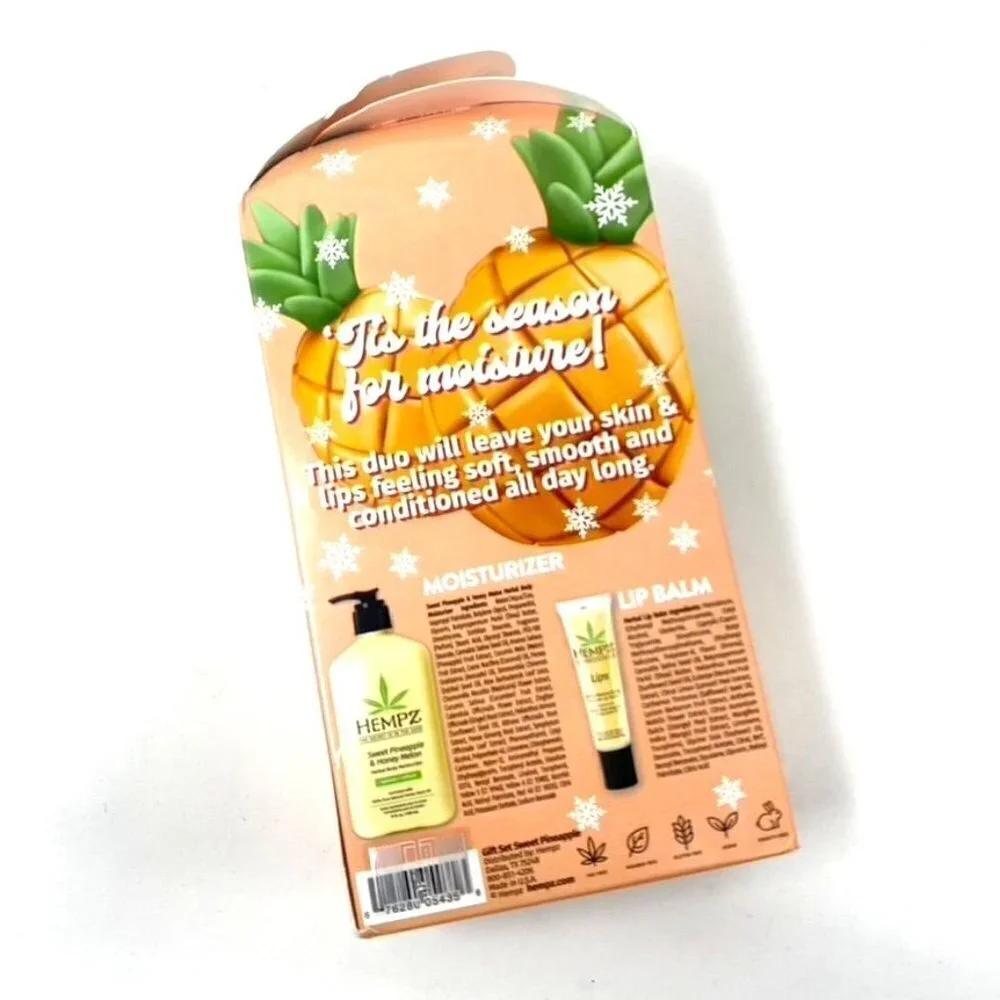 HEMPZ Sweet Pineapple Honey Melon Gift Set Limited Edition Body Lotion Lip Balm